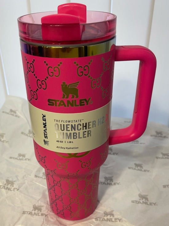 Stanley Other - Custom Stanley 40oz Hot Pink Tumbler with Gold Accents